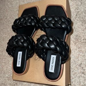Black double braided Steve Madden sandals